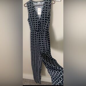 Sapphire Jumpsuit (black & white) 1X  - polyester - Never Worn